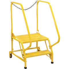 Maintenance Ladder Perforated 2-Step Yellow - Exact Industrial Supply