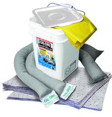 #L90435 Bucket Spill Kit--5 Gallon Bucket Contains: Socks / Perf. Pads / Disposable Bag - Absorbents - Strong Tooling