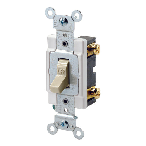 20 A; 120/277 Volt; WD-1, WD-6; 3 Way Switch - Ivory - Strong Tooling