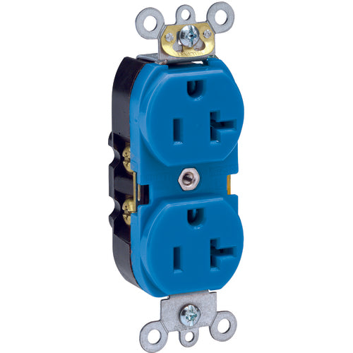 20 A; 125 Volt; NEMA 5-20R; 3W; Straight Blade Wiring Device - Blue - Strong Tooling