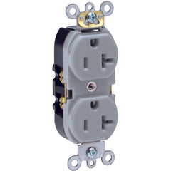 20 A; 125 Volt; NEMA 5-20R; 3W; Straight Blade Wiring Device - Gray - Strong Tooling