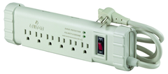 15 Amp; 120 Volt; 6 Plug Office Grade Surge Strip - Beige - Strong Tooling