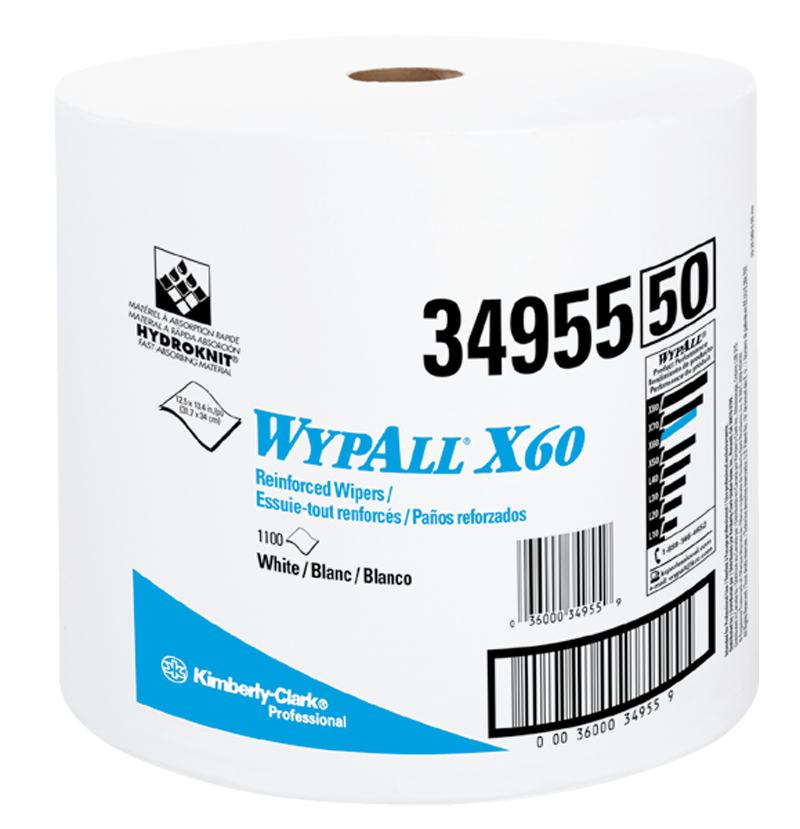 12.5 x 13.4'' - Package of 1100 - WypAll X60 Jumbo Roll - Strong Tooling