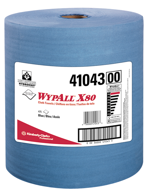 12.5 x 13.4'' - Package of 475 - WypAll X80 Jumbo Roll - Strong Tooling