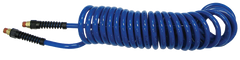 #PU1410BT - 1/4 MPT x 10 Feet - Transparent Blue Polyurethane - 1-Swivel Fitting(s) - Self-Storing Hose - Strong Tooling