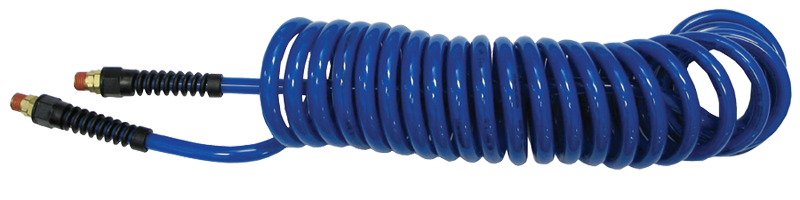 #PU1410BB - 1/4 MPT x 10 Feet - Dark Blue Polyurethane - 1-Swivel Fitting(s) - Self-Storing Hose - Strong Tooling