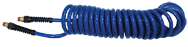 #PU3850BT - 3/8 MPT x 50 Feet - Transparent Blue Polyurethane - 1-Swivel Fitting(s) - Self-Storing Hose - Strong Tooling