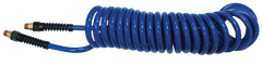 #PU1415BB - 1/4 MPT x 15 Feet - Dark Blue Polyurethane - 1-Swivel Fitting(s) - Self-Storing Hose - Strong Tooling