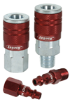 #A73458D - 1/4'' Body x 1/4 NPT (14-Pcs) - Red Industrial Coupler & Plug Kit - Strong Tooling