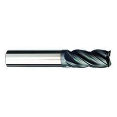 3/8 Dia. x 3 Overall Length 4-Flute .015 C/R Solid Carbide SE End Mill-Round Shank-Center Cut-AlCrN-X - Strong Tooling