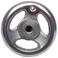 Polished Chrome Plated Handwheel - 12'' Wheel Diameter; 2-5/32'' Hub Diameter; 1/2-13 Threaded Handle Hole; 3/4'' Threaded Center Hole - Strong Tooling