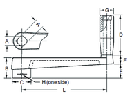 Broached Crank Handle - 3/4'' Hole Diameter; 3-1/4'' Handle Length; 6.3'' Width - Strong Tooling