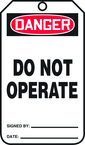 Safety Tag, Danger Do Not Operate , 25/Pk, Plastic - Strong Tooling