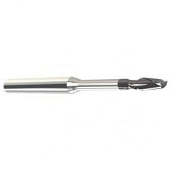 .075 Dia. - .113 LOC - 2" OAL - .005 C/R 2 FL Carbide End Mill with 1/4 Reach-Nano Coated - Strong Tooling