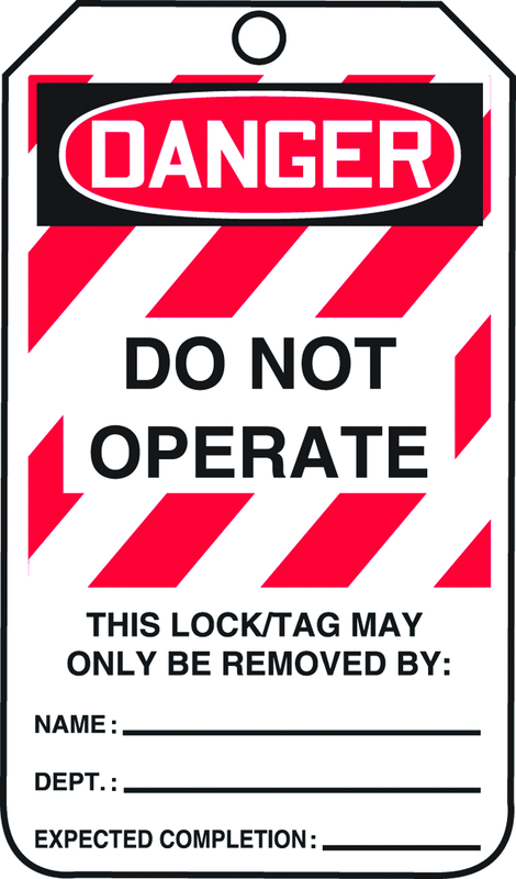 Lockout Tag, Danger Do Not Operate, 25/Pk, Plastic - Strong Tooling