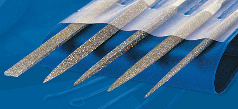 2-3/4'' Diamond Length - 5-1/2'' OAL (Various) - Coarse Grit - 5 pc. Set Diamond Needle File - Strong Tooling