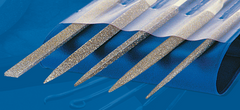 2-3/4'' Diamond Length - 5-1/2'' OAL (Various) - Medium Grit - 5 pc. Set Diamond Needle File - Strong Tooling