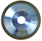 6 x 1 x 1-1/4'' - 1/8'' Abrasive Depth - 150 Grit - 3/8 Rim Type D12A2 Diamond Dish Wheel - Strong Tooling