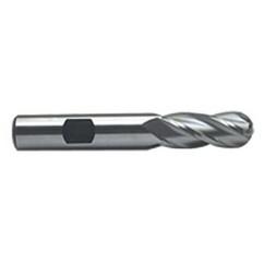 3/16'' Dia. - 2-3/8'' OAL - Uncoated M-42 Cobalt - Ball End SE EM - 4 FL - Strong Tooling