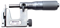 0 - 1'' Measuring Range -  .0001 Graduation - Friction Thimble - Carbide Face - Multi-Anvil Micrometer - Strong Tooling