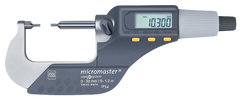 0 - 1.2" / 0 - 30mm Measuring Range - .00005/.001mm Resolution - Friction Thimble - Carbide Face - Electronic Spline Micrometer - Strong Tooling