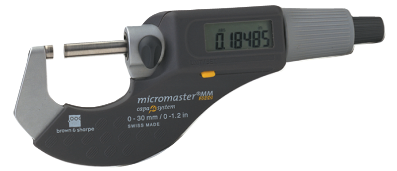 1 - 2" / 25 - 50mm Measuring Range - .0002 Accur. - Friction Thimble - Carbide Face - Micromaster Electronic Outside Micrometer - Strong Tooling