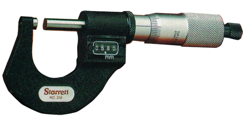 #T216XRL-1 - 0 - 1'' Measuring Range - .0001 Graduation - Ratchet Thimble - Carbide Face - Digital Outside Micrometer - Strong Tooling