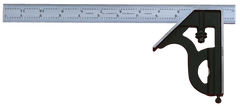 #C434-12-16R - 12'' - 16R Graduation - Chrome Blade - 4 Piece Combination Square Set - Strong Tooling