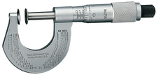 #256MRL-25 -  0 - 25mm Measuring Range - .01mm Graduation - Ratchet Thimble - High Speed Steel Face - Disc Micrometer - Strong Tooling