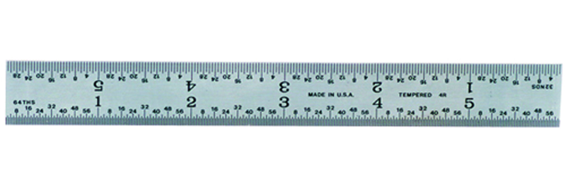 #C604RE-6 - 6" Long - 4R Graduation - 3/4'' Wide - Spring Tempered Chrome Scale - Strong Tooling