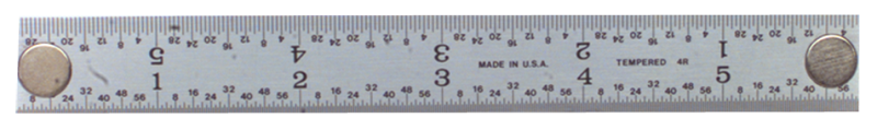 #262-048MG - 48'' Long - E/M Graduation -- 1-1/4'' Wide - Rigid Magnet Rule - Strong Tooling