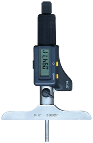 0 - 6" / 0 - 150mm Measuring Range - Friction Thimble - Electronic Depth Micrometer - Strong Tooling