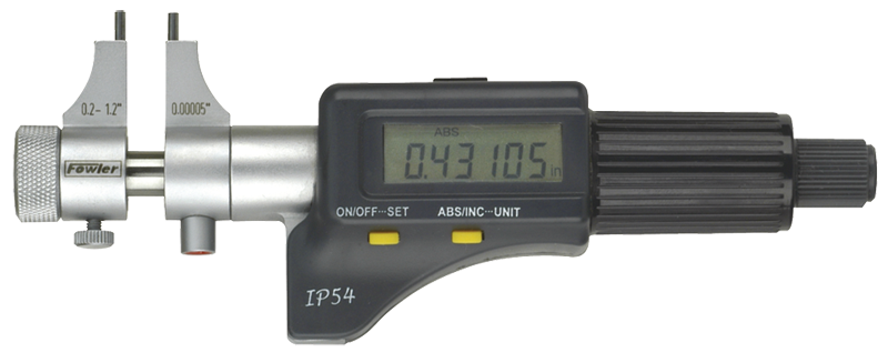 .2 - 1.2'' Measuring Range - .00005/.001mm Resolution - Friction Thimble - Hardened & Ground Face -  Electronic Inside Micrometer - Strong Tooling