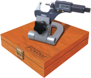 Kit Contains: 0-1" IP54 Fluid Resistant Electronic Micrometer (54-860-001); Compact Folding Micrometer Stand (52-247-005); 2 Ball Attachments; Wooden Case - Micrometer Inspection Set - Strong Tooling