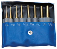 PEC Tools 8 Piece Brass Drive Pin Punch Set -- Includes: 1/16; 3/32; 1/8; 5/32; 3/16; 7/32; 1/4; & 5/16" - Strong Tooling