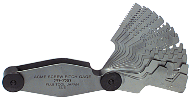 #615-6327 - 16 Leaves - Metric Pitch - Acme Screw Thread Gage - Strong Tooling