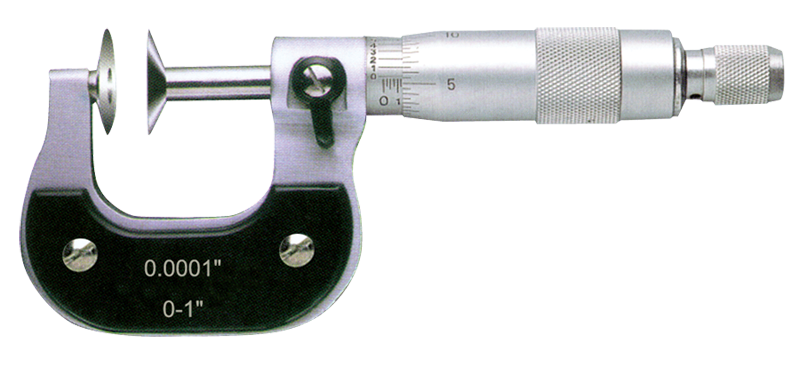 2 - 3'' Measuring Range - .0001 Graduation - Ratchet Thimble - High Speed Steel Face - Disc Micrometer - Strong Tooling