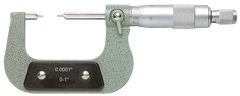 0 - 1'' Measuring Range - .0001 Graduation - Ratchet Thimble - Carbide Face - Spline Micrometer - Strong Tooling