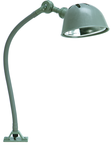 18" Uniflex Machine Lamp; 120V, 60 Watt Incandescent Light, Screw Down Base, Oil Resistant Shade, Gray Finish - Strong Tooling