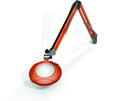 Green-Lite® 5" Brilliant Orange Round LED Magnifier; 43" Reach; Table Edge Clamp - Strong Tooling