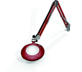 Green-Lite® 5" Blazing Red Round LED Magnifier; 43" Reach; Table Edge Clamp - Strong Tooling