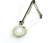 Green-Lite® 5" Shadow White Round LED Magnifier; 43" Reach; Table Edge Clamp - Strong Tooling