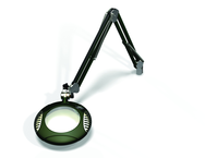 Green-Lite® 6" Racing Green Round LED Magnifier; 43" Reach; Table Edge Clamp - Strong Tooling