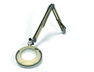 Green-Lite® 6" Shadow White Round LED Magnifier; 43" Reach; Table Edge Clamp - Strong Tooling