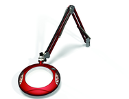 Green-Lite® 7-1/2" Blazing Red Round LED Magnifier; 43" Reach; Table Edge Clamp - Strong Tooling