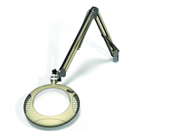 Green-Lite® 7-1/2" Shadow White Round LED Magnifier; 43" Reach; Table Edge Clamp - Strong Tooling