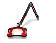 Green-Lite® 7" x 5-1/4"Blazing Red Rectangular LED Magnifier; 43" Reach; Table Edge Clamp - Strong Tooling