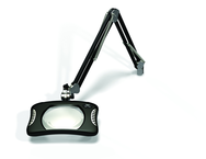 Green-Lite® 7" x 5-1/4"Black Rectangular LED Magnifier; 43" Reach; Table Edge Clamp - Strong Tooling