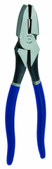8-1/2" Linesmen Plier w/Side Cutters; Double-Dipped Plastic Handle - Strong Tooling