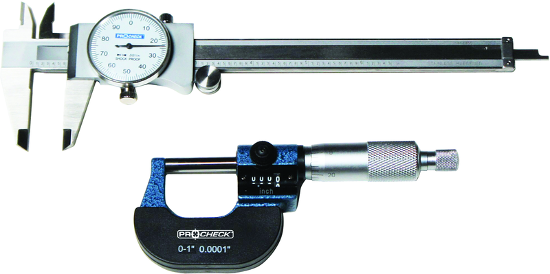 0-1" Outside Micrometer And 0-6" Dial Caliper in Case - Strong Tooling